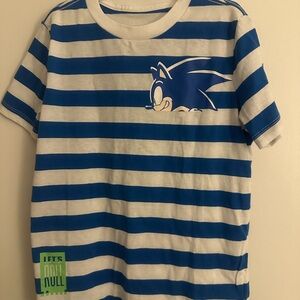 Blue Striped Sonic Kids T-Shirt